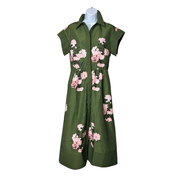 Tuckernuck | NEW Olive and Pressed Powder Floral Chloe Maxi Dress Size M - Picture 5 of 11